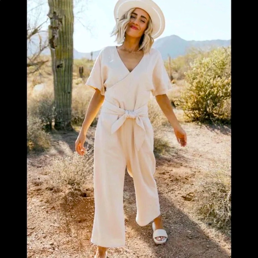 Harper Lynn Wrap Jumpsuit | Roolee adult Ivory S